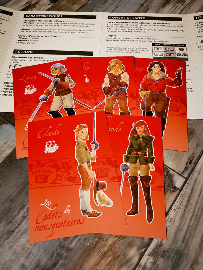 Quelques fiches de personnages